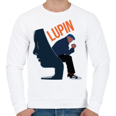 PRINTFASHION Lupin - Székben ülve - Férfi pulóver - Fehér