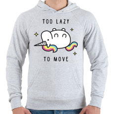 PRINTFASHION Lusta egyszarvú - Férfi kapucnis pulóver - Sport szürke