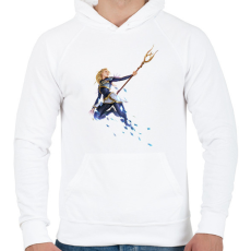 PRINTFASHION Lux - Férfi kapucnis pulóver - Fehér