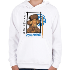 PRINTFASHION Luxemburgi Zsigmond - Gyerek kapucnis pulóver - Fehér