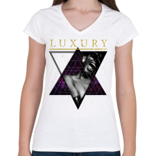 PRINTFASHION Luxus - Női V-nyakú póló - Fehér női póló