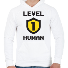 PRINTFASHION LVL 1 - Férfi kapucnis pulóver - Fehér férfi pulóver, kardigán