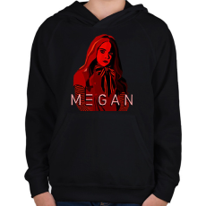 PRINTFASHION m3gan doll red - Gyerek kapucnis pulóver - Fekete