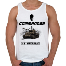 PRINTFASHION m4 sherman - Férfi atléta - Fehér atléta, trikó