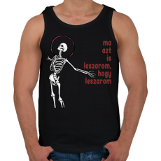 PRINTFASHION Ma azt is leszarom, hogy leszarom - Férfi atléta - Fekete
