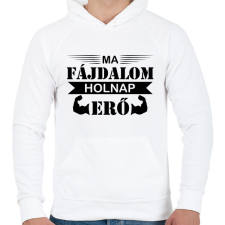 PRINTFASHION Ma fájdalom - Férfi kapucnis pulóver - Fehér férfi pulóver, kardigán