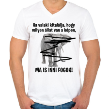 PRINTFASHION Ma is inni fogok! - Férfi V-nyakú póló - Fehér férfi póló