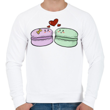 PRINTFASHION Macaron szerelem - Férfi pulóver - Fehér férfi pulóver, kardigán