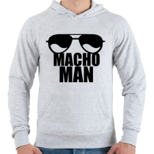 PRINTFASHION Macho Man - Férfi kapucnis pulóver - Sport szürke férfi pulóver, kardigán