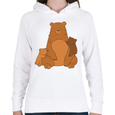 PRINTFASHION Maci család - Női kapucnis pulóver - Fehér