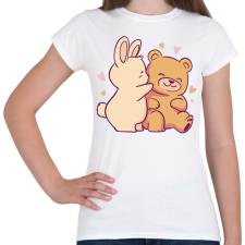 PRINTFASHION Maci és nyuszi - Női póló - Fehér női póló