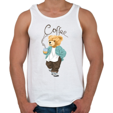PRINTFASHION Maci kávéval - Férfi atléta - Fehér