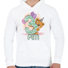 PRINTFASHION Macis szülinap - Névvel, számmal - Férfi kapucnis pulóver - Fehér férfi pulóver, kardigán