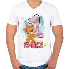 PRINTFASHION Macis szülinap - Számmal - Férfi V-nyakú póló - Fehér férfi póló