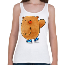 PRINTFASHION Mackó integet - Női atléta - Fehér női trikó