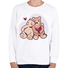 PRINTFASHION Mackó Love - Gyerek pulóver - Fehér gyerek pulóver, kardigán