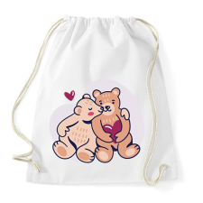 PRINTFASHION Mackó Love - Sportzsák, Tornazsák - Fehér tornazsák
