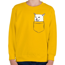 PRINTFASHION Macska a zsebben - Smudge - Gyerek pulóver - Sárga