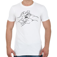 PRINTFASHION Macska-álom - Férfi póló - Fehér