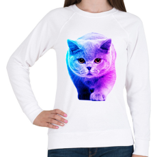 PRINTFASHION Macska art - Női pulóver - Fehér