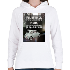 PRINTFASHION Macska az autóban - Női kapucnis pulóver - Fehér