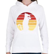 PRINTFASHION Macska borral - Női kapucnis pulóver - Fehér