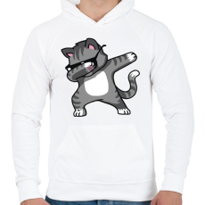 PRINTFASHION Macska dub tánc - Férfi kapucnis pulóver - Fehér