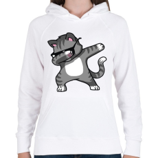 PRINTFASHION Macska dub tánc - Női kapucnis pulóver - Fehér