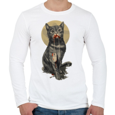 PRINTFASHION Macska-egér - Férfi hosszú ujjú póló - Fehér férfi póló