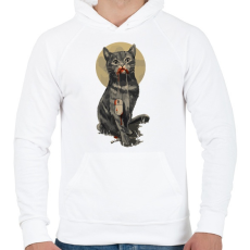 PRINTFASHION Macska-egér - Férfi kapucnis pulóver - Fehér
