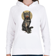 PRINTFASHION Macska-egér - Női kapucnis pulóver - Fehér