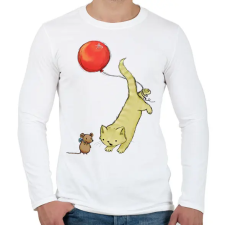 PRINTFASHION Macska és egér - Férfi hosszú ujjú póló - Fehér férfi póló
