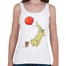 PRINTFASHION Macska és egér - Női atléta - Fehér női trikó