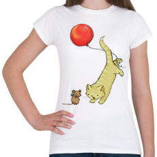 PRINTFASHION Macska és egér - Női póló - Fehér