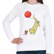 PRINTFASHION Macska és egér - Női pulóver - Fehér női pulóver, kardigán