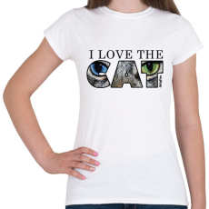 PRINTFASHION Macska felemás színű szemekkel világos színű termékekre - Női póló - Fehér