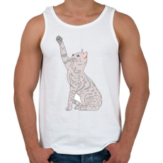 PRINTFASHION Macska - Férfi atléta - Fehér