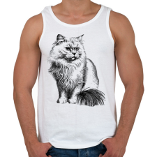 PRINTFASHION Macska  - Férfi atléta - Fehér atléta, trikó