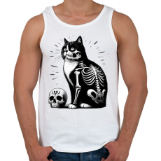 PRINTFASHION Macska  - Férfi atléta - Fehér