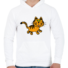 PRINTFASHION Macska - Férfi kapucnis pulóver - Fehér