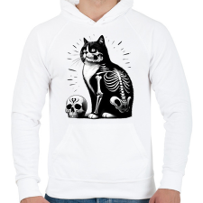 PRINTFASHION Macska - Férfi kapucnis pulóver - Fehér férfi pulóver, kardigán
