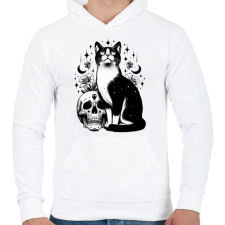 PRINTFASHION Macska - Férfi kapucnis pulóver - Fehér férfi pulóver, kardigán