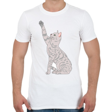 PRINTFASHION Macska - Férfi póló - Fehér