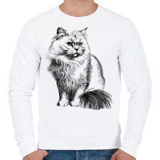 PRINTFASHION Macska  - Férfi pulóver - Fehér férfi pulóver, kardigán