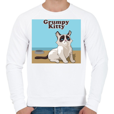 PRINTFASHION Macska - Férfi pulóver - Fehér