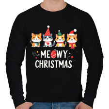 PRINTFASHION macska - Férfi pulóver - Fekete férfi pulóver, kardigán