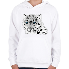 PRINTFASHION Macska - Gyerek kapucnis pulóver - Fehér gyerek pulóver, kardigán