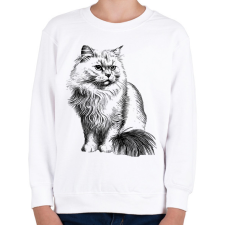 PRINTFASHION Macska  - Gyerek pulóver - Fehér gyerek pulóver, kardigán