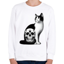 PRINTFASHION Macska - Gyerek pulóver - Fehér gyerek pulóver, kardigán