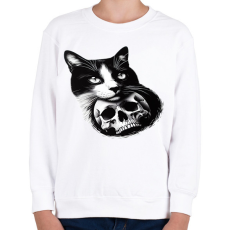 PRINTFASHION Macska - Gyerek pulóver - Fehér